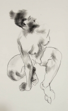 sketch of a female nude kneeling