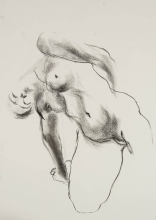 Sketch of female nude sidebending