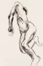 Sketch of twisted male nude