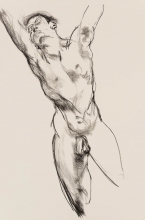 Sketch of standing male nude