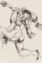 double sketch of movement between these two poses