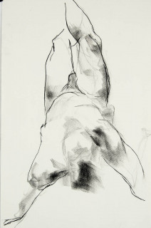 gesture sketch of male nude reclingn