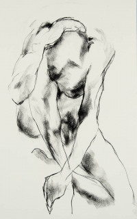 sketch of male nude sitting