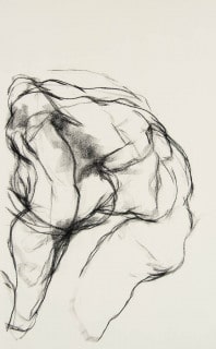 gesture sketch of two arms and a rounded back