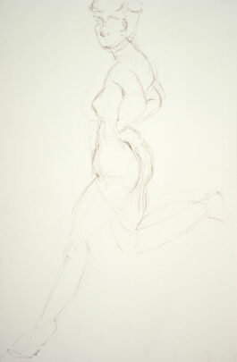 Sketch of a female nude running