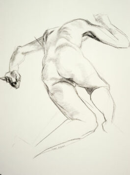 Drawing of a male nude lying down