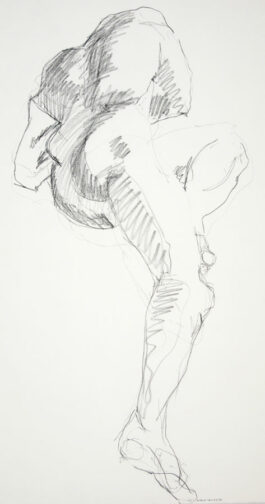 gesture drawing of a male nude sitting and turning away