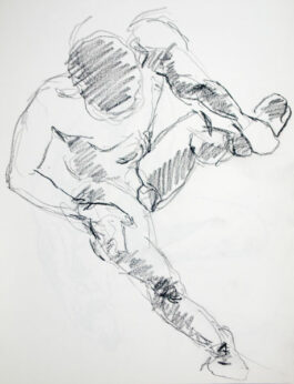Sketch of a male nude sitting