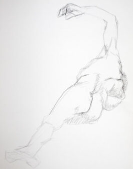 Figure drawing sketch of a male nude model