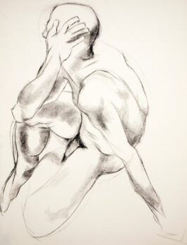 sketch of a male nude sitting