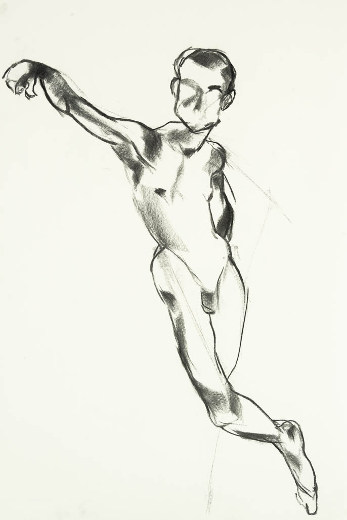 leaning male nude
