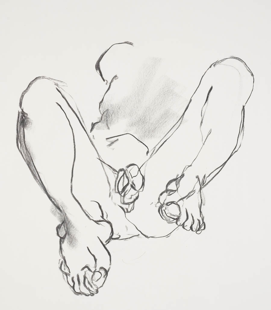 sketch of lower body with legs floating