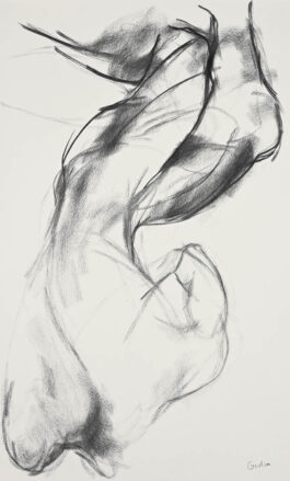 sketch of Wellington reclined twisting his back