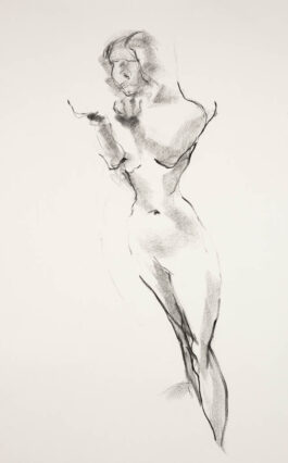 sketch of standing female nude