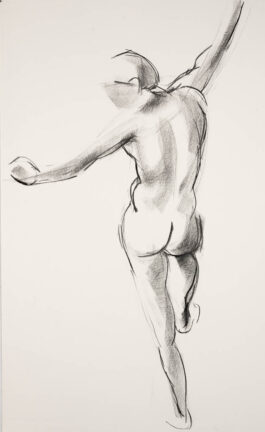 Sketch of a standing male nude seen from behind